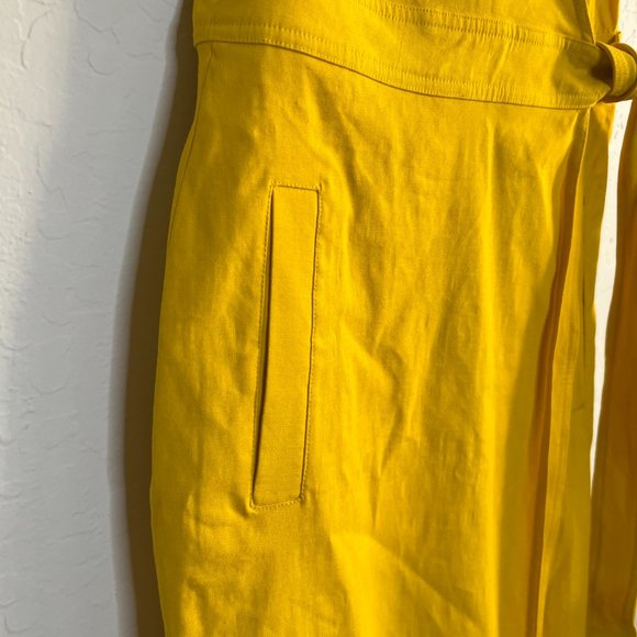 NWT A.L.C Yellow Walker Ruffled Shoulder Midi Dress Size 4 - Picture 7 of 9